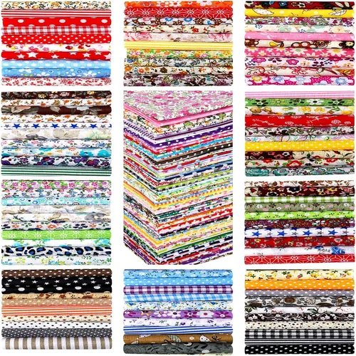 Vista 8 de Tatuo 150 piezas de tela de algodón africano de 4 × 4 pulgadas cuadrados de tela de acolchado no repetida Kente, cuadrados de cera africana Ankara