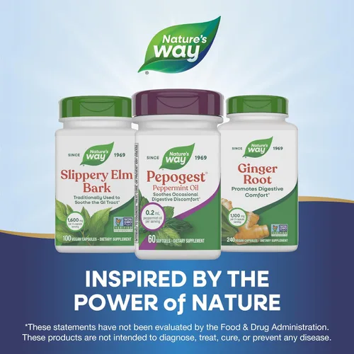 Vista 7 de Aceite de hierbabuena Nature's Way Pepogest con cubierta entérica, 60 cápsulas