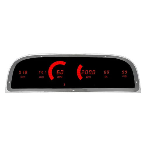 Vista 4 de Panel de repuesto digital LED compatible con Chevrolet Truck 1960-1963 Clúster de instrumentos de ajuste personalizado con medidores digitales Azul