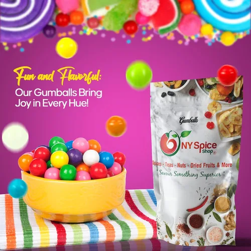 Vista 3 de NY Spice Shop Bolas de chicle surtidas – Bolas de chicle de 1 libra para máquina de chicles – Chicle de Mascar Bolas de chicle Dubble Bubble