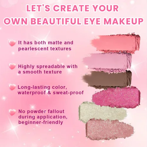 Vista 4 de SUAKE Paleta de sombras de ojos rosa nude, mate y brillante, alta pigmentación, 20 colores, marrón y morado para maquillaje de ojos, paleta