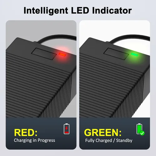 Vista 3 de Cargador de batería de litio de 24 V, adaptador de corriente universal de 29.4 V 2 A para batería de iones de litio 7S 24V con conector de CC