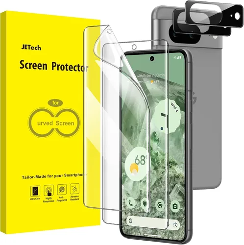 Vista 18 de JETech Protector de pantalla para Google Pixel 6a de 6.1 pulgadas con protector de lente de cámara, herramienta de fácil instalación, compatible