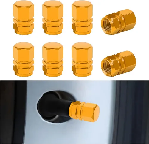 Vista 14 de Osilly Tapones de válvula de vástago de neumático de automóvil, 4 piezas de cubiertas de vástago de válvula de aleación de aluminio, resistentes a
