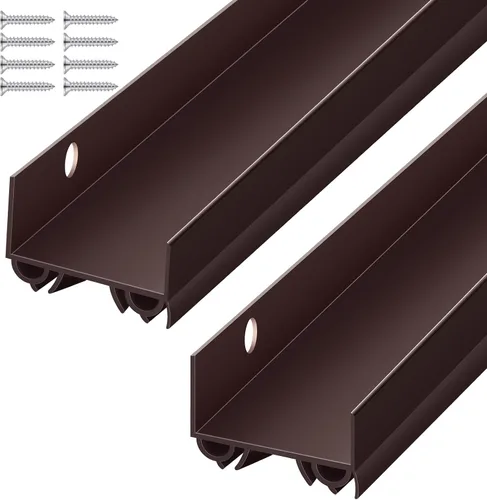 Vista 11 de Lineshading 2 juegos de barrido de puerta de plástico PVC de 1 3/4 x 36 pulgadas, tira de sellado de puerta exterior inferior para burletes