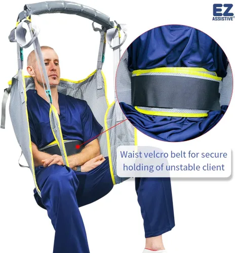 Vista 3 de EZ Assistive Eslinga universal para higiene, soporte acolchado para el paciente, reutilizable y lavable, para trasladar pacientes a cómodos e