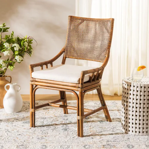 Vista 10 de SAFAVIEH Home Collection Donatella Tropical Coastal Honey & White Rattan Silla