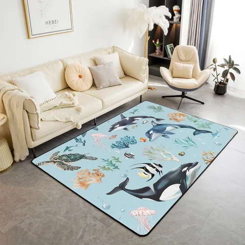 Vista 50 de jejeloiu Cute Mushroom Decor Rugs for Living Room Bedroom for Kids Boys Girls Area Rug 3x5 Botanical Plants Decorative Carpet Cartoon Mushrooms