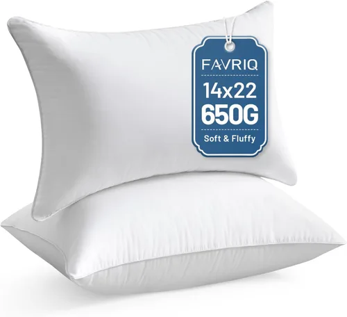Vista 17 de FAVRIQ Juego de 2 rellenos de almohada de 12 x 20 pulgadas (juego de 2), rellenos de almohada rectangulares para interior de sofá con funda