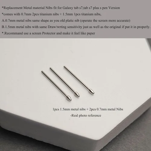 Vista 3 de (2+1 unidades). Punta de repuesto para lápiz capacitivo Tab S7, puntas de metal de repuesto para Galaxy Tab S7, Tab S7 Plus, Tab S7 Fe.