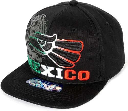 Vista 3 de Mexicano Mexico Sombrero Mexico Eagle Aguila Bordado Snapback Flat Bill Gorra de béisbol