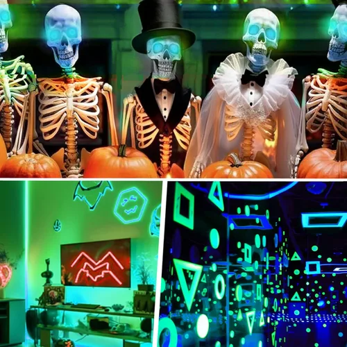 Vista 4 de Panel LED flexible, hoja de panel electroluminiscente, cinta EL cortable, suave para máscara de ojos, cosplay, decoración de fiesta, azul claro
