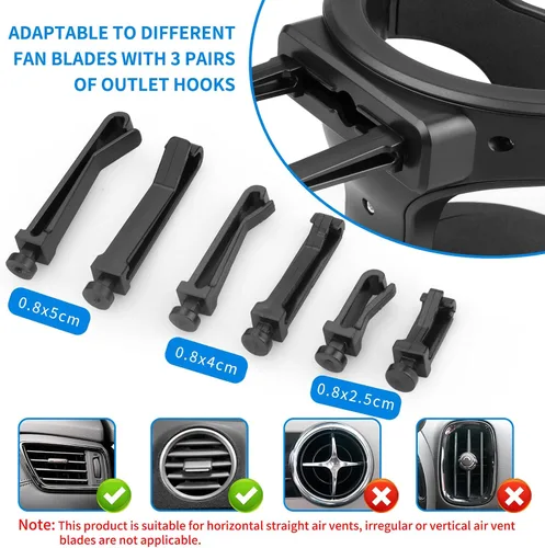 Vista 5 de QIIYCCE Portavasos para automóvil, expansor de portavasos para rejillas de ventilación de automóvil, soporte para cenicero de automóvil, adecuado