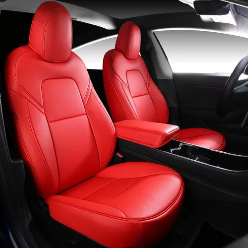 Vista 32 de Funda INCH EMPIRE para asiento de coche, ajuste personalizado para Tesla Model 3, protector de cojín de asiento de cuero sintético para 2017 2018