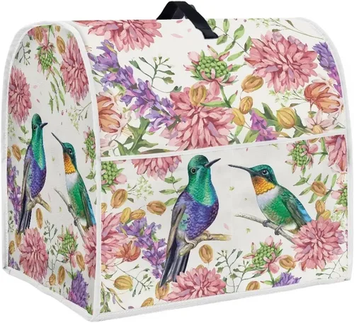 Vista 18 de UNICEU Protector de cubierta de batidora de soporte de cocina con estampado retro de mariposa de girasol, con mango superior, cubierta de polvo