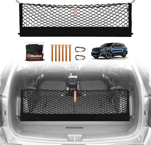 Vista 10 de Muslogy Red de carga para maletero estilo sobre compatible con accesorios Jeep Grand Cherokee L 2021-2024 2025, organizador de maletero de ajuste