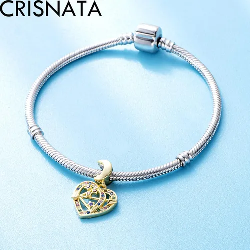 Vista 2 de CRISNATA Colgante de plata de ley 925 con texto en inglés "I Love You Heart, Lucky Penny 1, mejor esposa con corona, estrella de deseos 3D, cuentas