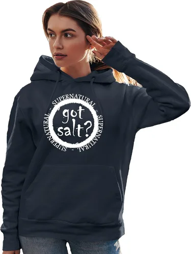 Vista 22 de Go All Out Got Salt? Supernatural - Sudadera con capucha para hombre y mujer Negro