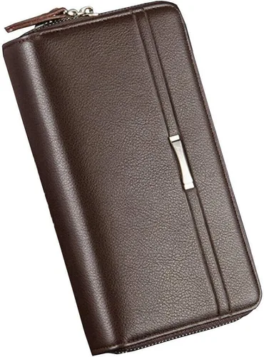 Vista 2 de Hebetag Cartera de cuero para hombre, organizador de muñeca