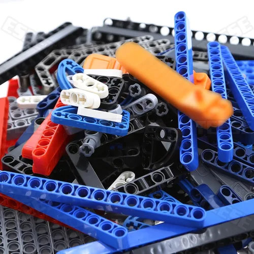Vista 5 de TEESE Juego de 282 piezas de vigas técnicas con minifigura de helicóptero rotor y separador de ladrillos, compatible con piezas técnicas
