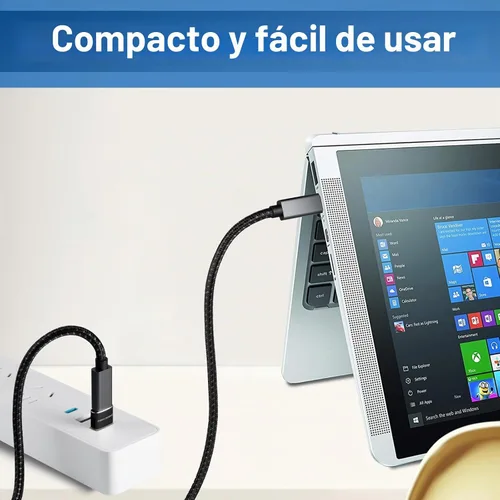 Vista 6 de Adaptador USB a USB C 4 Pcs Negro, Carga Rápida, Transferencia y Tipo C OTG
