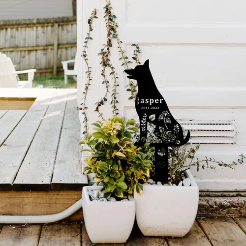 Vista 7 de Estaca de metal para perros conmemorativos para tumbas para perros al aire libre, estaca conmemorativa personalizada para perros, estaca