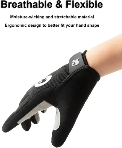 Vista 4 de SUJAYU Guantes de ciclismo de dedo completo, guantes de bicicleta de montaña, guantes de carreras, guantes de mtb, guantes de ciclismo para hombres