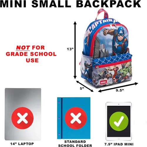 Vista 2 de Wondapop Marvel Avengers Captain America - Mochila de nailon de lujo de 13 pulgadas