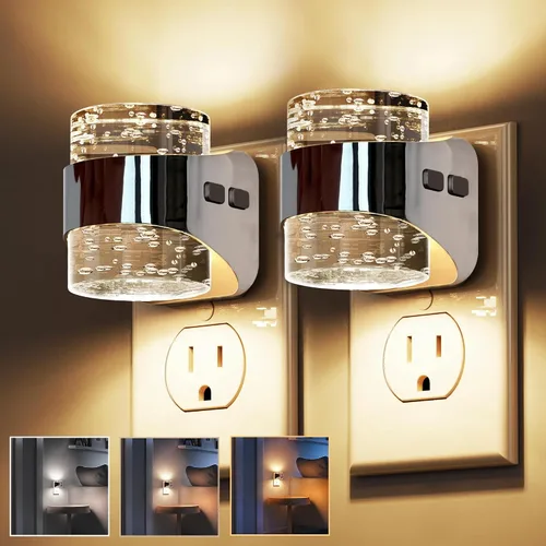Vista 18 de L LOHAS LED 3CCT - Luces nocturnas enchufables a la pared, luz nocturna de Burbuja dorada-3CCT
