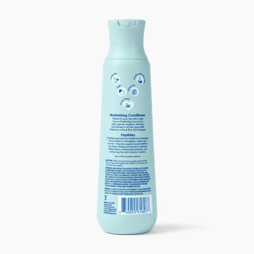 Vista 9 de V&Co. Acondicionador hidratante de 12 onzas. Fórmula sin sulfatos, segura para el color y suave con tecnología peptídica que aumenta la hidratación