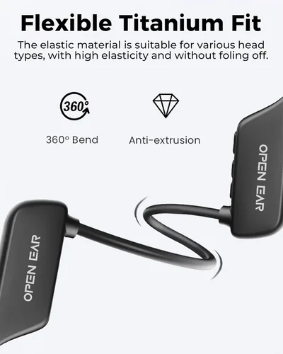 Vista 9 de UltraComfort Auriculares de conducción ósea de oreja abierta, auriculares inalámbricos Bluetooth 5.3, IPX5 impermeable, 8 horas de reproducción