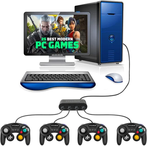 Vista 7 de Switch GameCube - Adaptador de controlador para Nintendo Switch GameCube con botones turbo y de inicio, adaptador de interruptor GameCube
