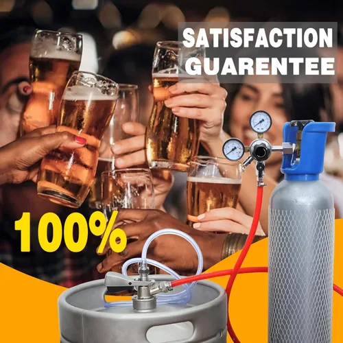 Vista 8 de PERA Kit de conversión de cerveza de un solo grifo, kit de Kegerator de montaje en puerta con regulador de CO2 CGA320, acoplador de barril Sankey D