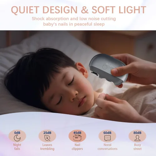 Vista 3 de Cortauñas eléctrico para personas mayores, recortadora de uñas eléctrica automática, herramienta de cuidado de uñas 3 en 1 con luz LED