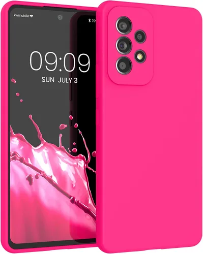 Vista 296 de kwmobile Funda Compatible con Samsung Galaxy A14 5G - Funda de teléfono de TPU y silicona con acabado suave - Verde Lima