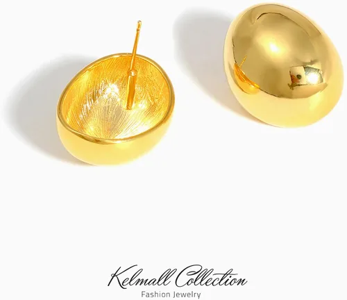 Vista 49 de KELMALL Aretes tipo argolla de oro de 14 quilates para mujer, hipoalergénicos, gruesos, redondos, no se deslustra, para orejas sensibles