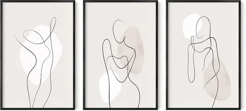 Vista 73 de HAUS AND HUES - Arte de póster Bauhaus - Juego de 3 arte de pared abstracto moderno, pósteres vintage e impresiones, arte de pared azul y amarillo
