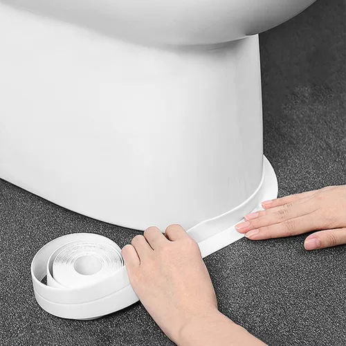 Vista 8 de Queenbox Cinta selladora de cinta de calafateo de 0.8 x 39.4 pulgadas, cinta de sellado autoadhesiva impermeable para protector de borde de Beige
