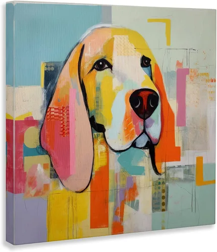 Vista 3 de Stupell Industries Lienzo de retrato abstracto de perro por Irena Orlov Stupell Industries 17 x 17 Inches, Easy to Hang and Sturdy, Made in USA
