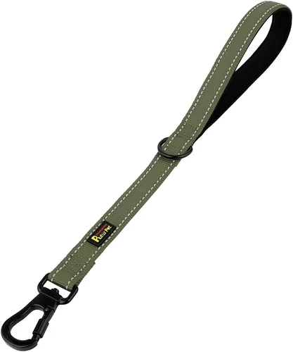 Vista 22 de PLUTUS PET Correa corta para perro, mango acolchado de nailon reflectante, correa de tráfico fuerte con clip de mosquetón, perfecta para perros Beige