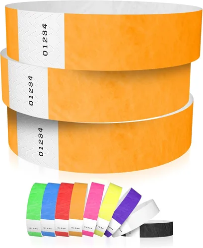 Vista 11 de 600 Pulseras Tyvek Negras WristCo para Eventos - Pulseras de Papel Cómodas Resistentes a Desgarros Brazaletes de Identificación para Muñeca