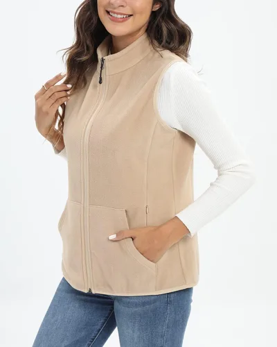 Vista 3 de Xeoxarel Chaleco de forro polar para mujer con 6 bolsillos (XS-2XL)