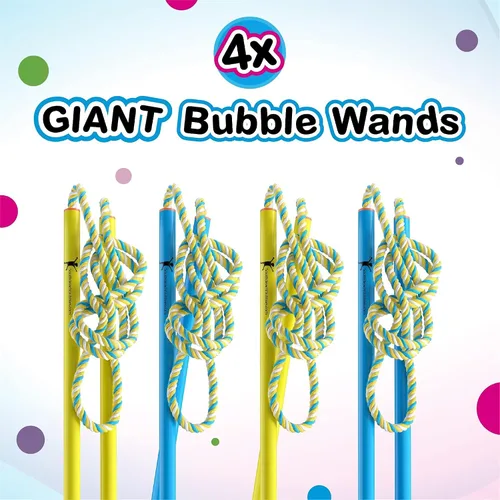 Vista 2 de 4 varitas de burbujas grandes: hacer burbujas gigantes. Gran actividad de cumpleaños y recuerdo de fiesta. Solución de burbujas gigantes no incluida.