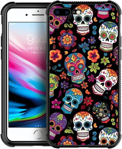 Vista 26 de Funda compatible con iPhone 8, a prueba de golpes, antiarañazos, bandera de ciervos de cola blanca de grano de madera estadounidense