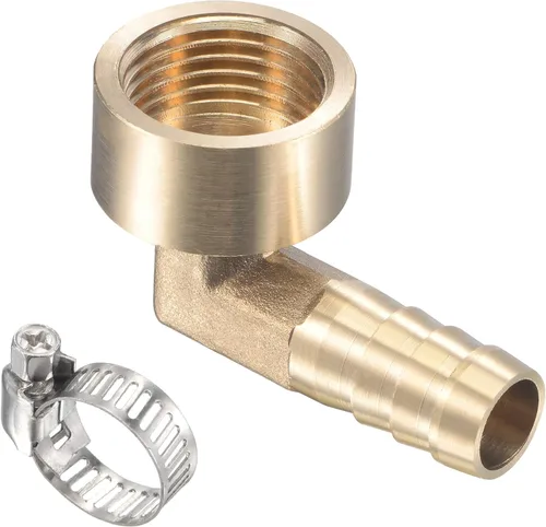 Vista 6 de M METERXITY Accesorios de latón para manguera, codo de 90 grados, conector de tubo de latón de 0.315 in con abrazaderas de manguera aplicable al