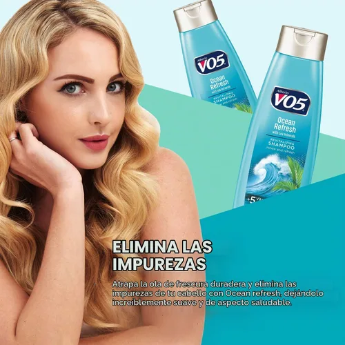 Vista 3 de VO5 Ocean Refresh Champú de hierbas - Tamaño 12.5oz