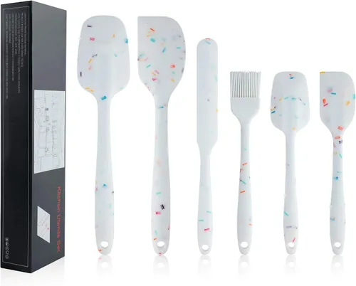 Vista 3 de SHEbaking Juego de espátulas de silicona para freidora de aire y muffins, juego de 6 piezas