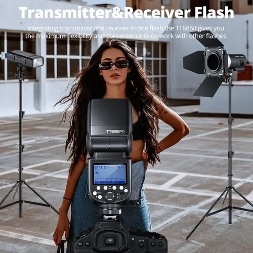 Vista 6 de Godox TT685II-C E-TTL Speedlite sincronización de alta velocidad, sistema inalámbrico X 2.4G compatible con Canon Flash 1100D 1000D 7D 6D 60D 50D