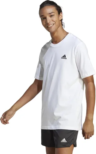 Vista 4 de Adidas Camiseta con logotipo pequeño bordado para hombre Essentials