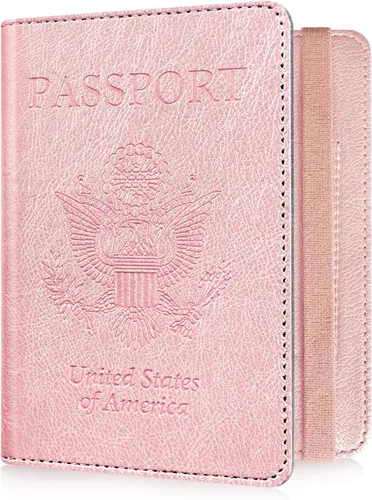 Vista 12 de RSAquar Soporte para pasaporte para mujeres y hombres, de piel sintética de alta calidad, cartera de pasaporte de viaje, con bloqueo RFID, cubierta